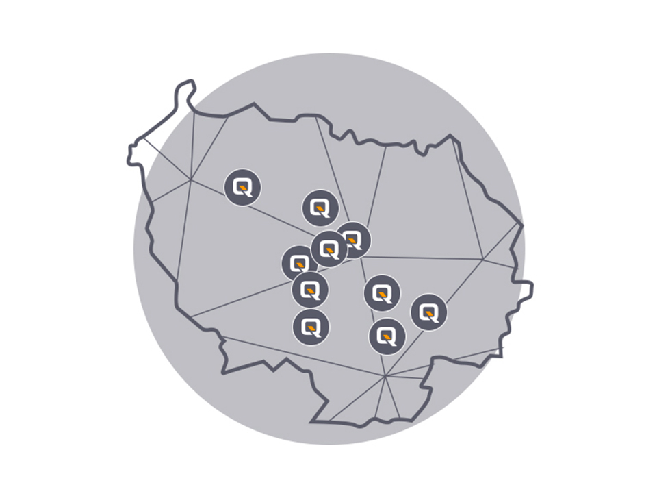 Carte Qommute réseaux urbains île-de-France