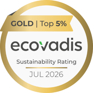 Logo médaille d'or Ecovadis obtenu par Qommute