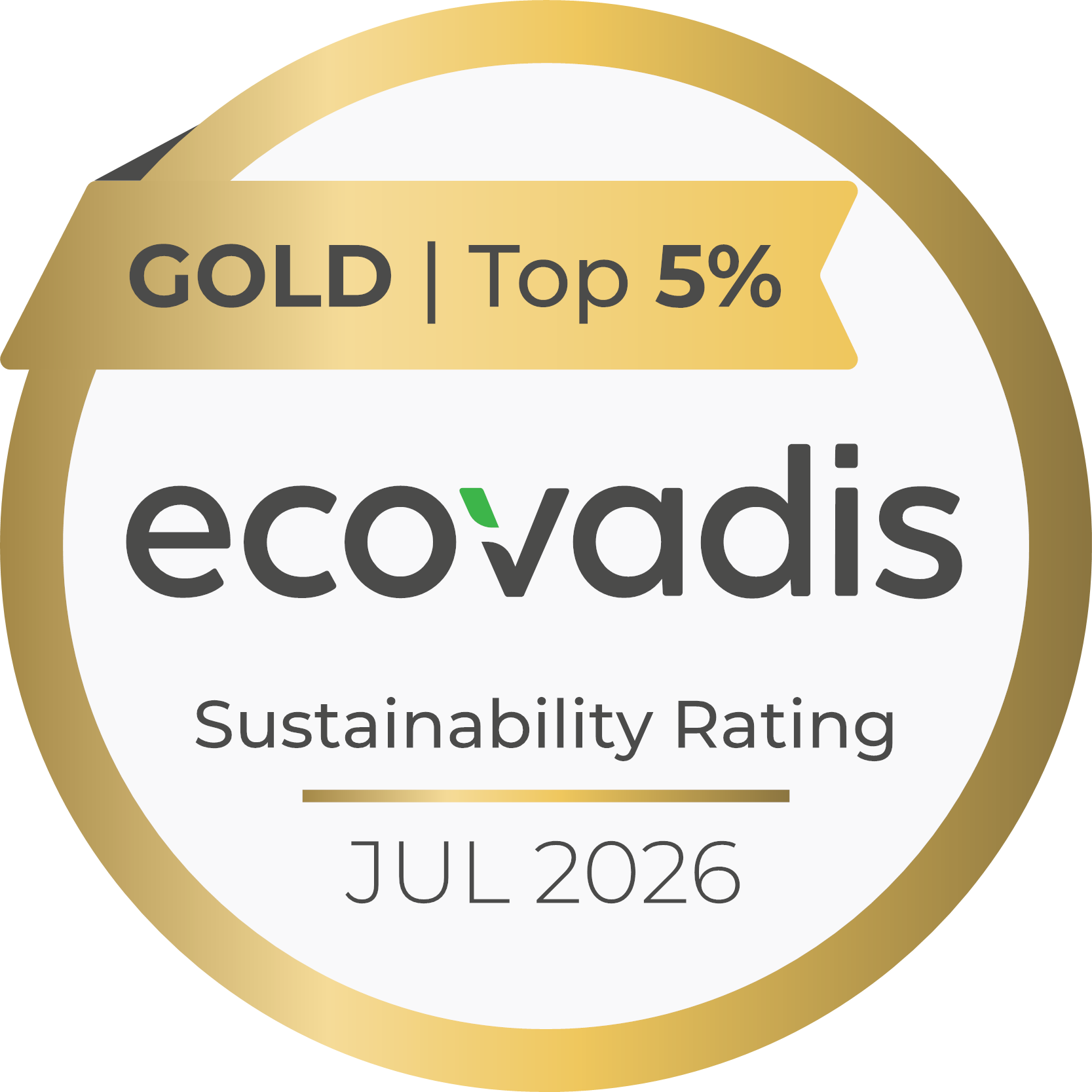 Logo médaille d'or Ecovadis obtenu par Qommute